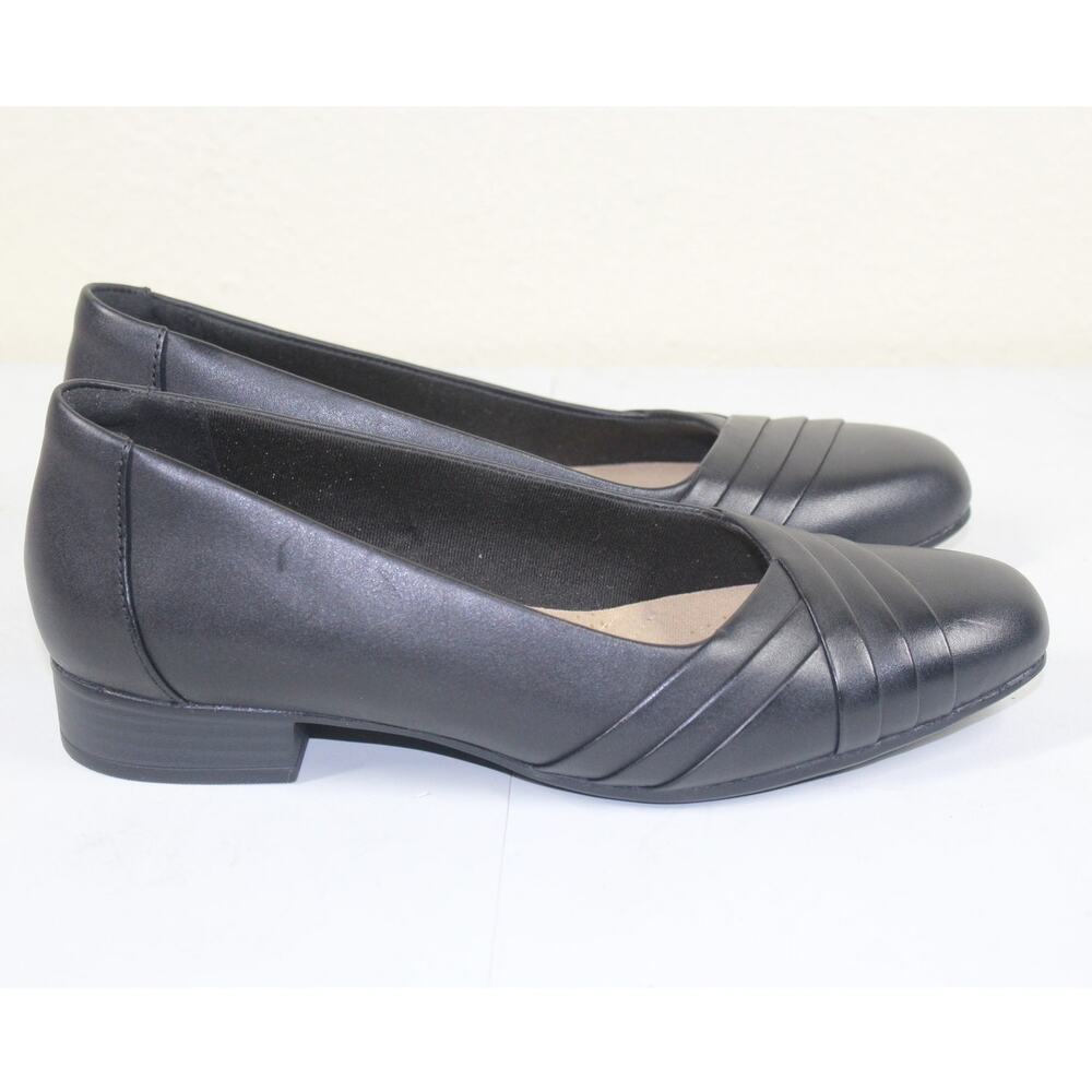 Clarks Juliet Petra Womens Leather Slip On Heels Pumps Size 8N Narrow
